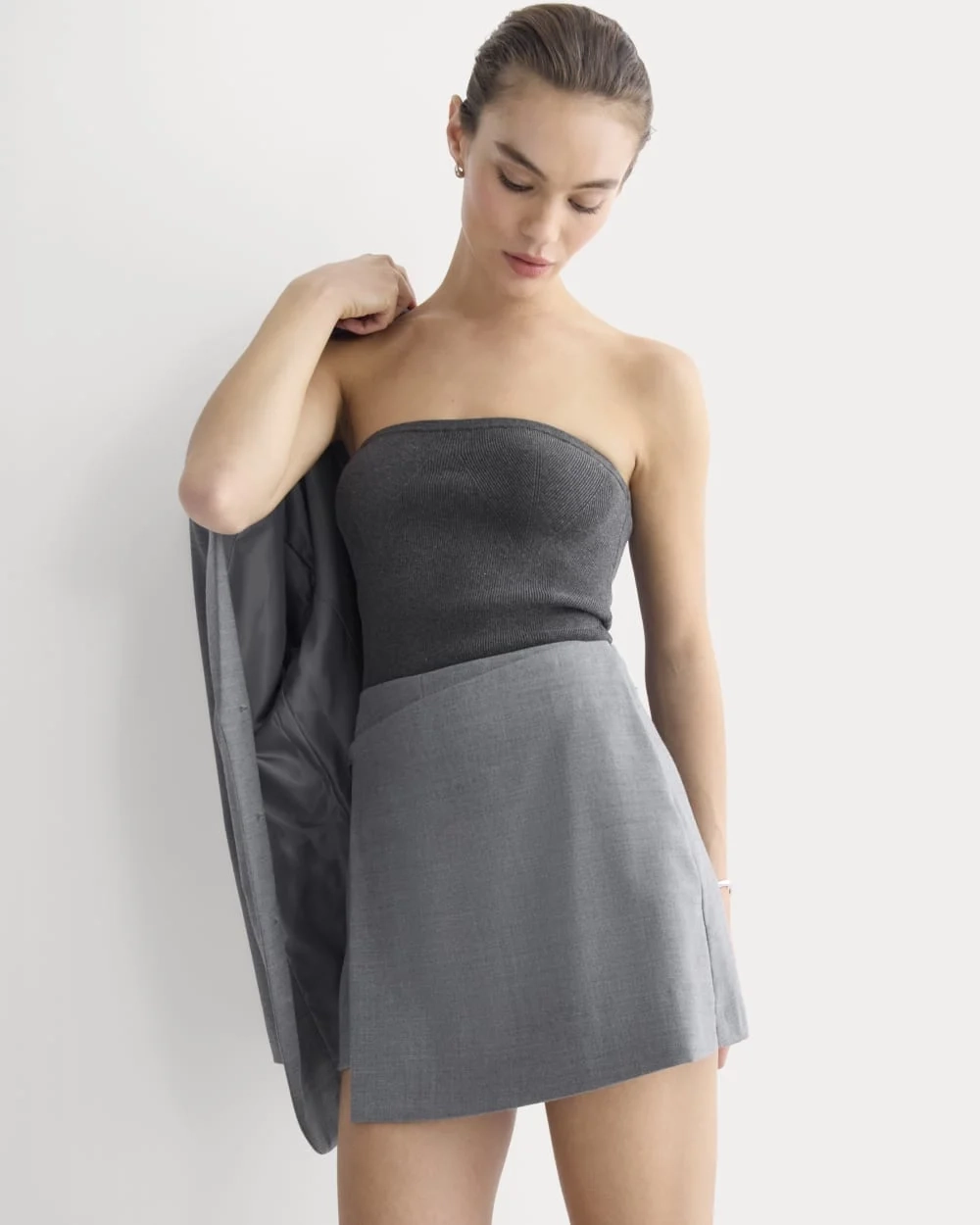 Knit Tube Top | Heathered Soot (2)