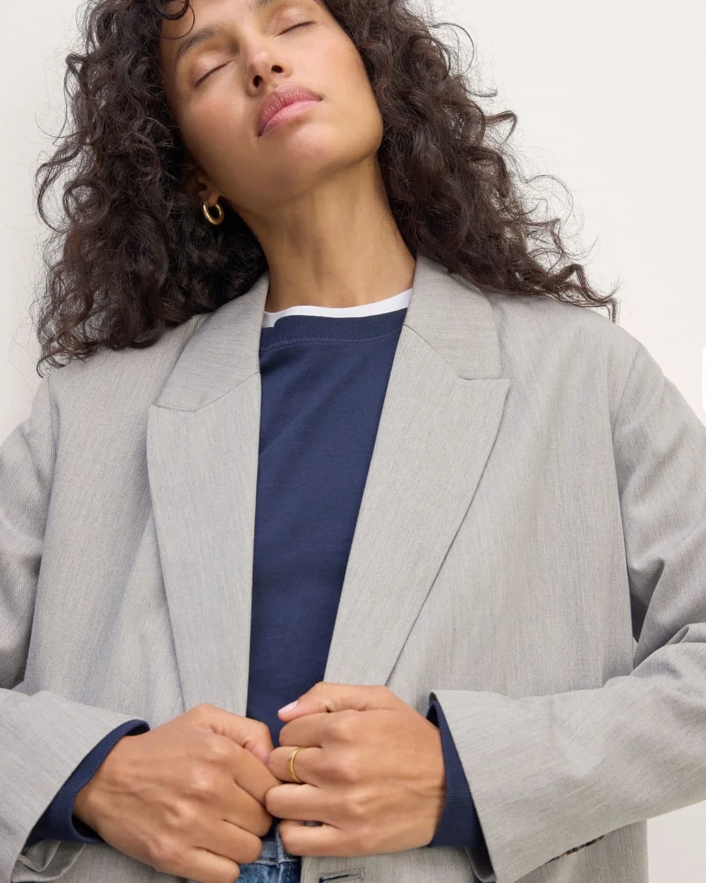 The Double-Breasted Blazer in Buttersmooth | Heather Steel (3)