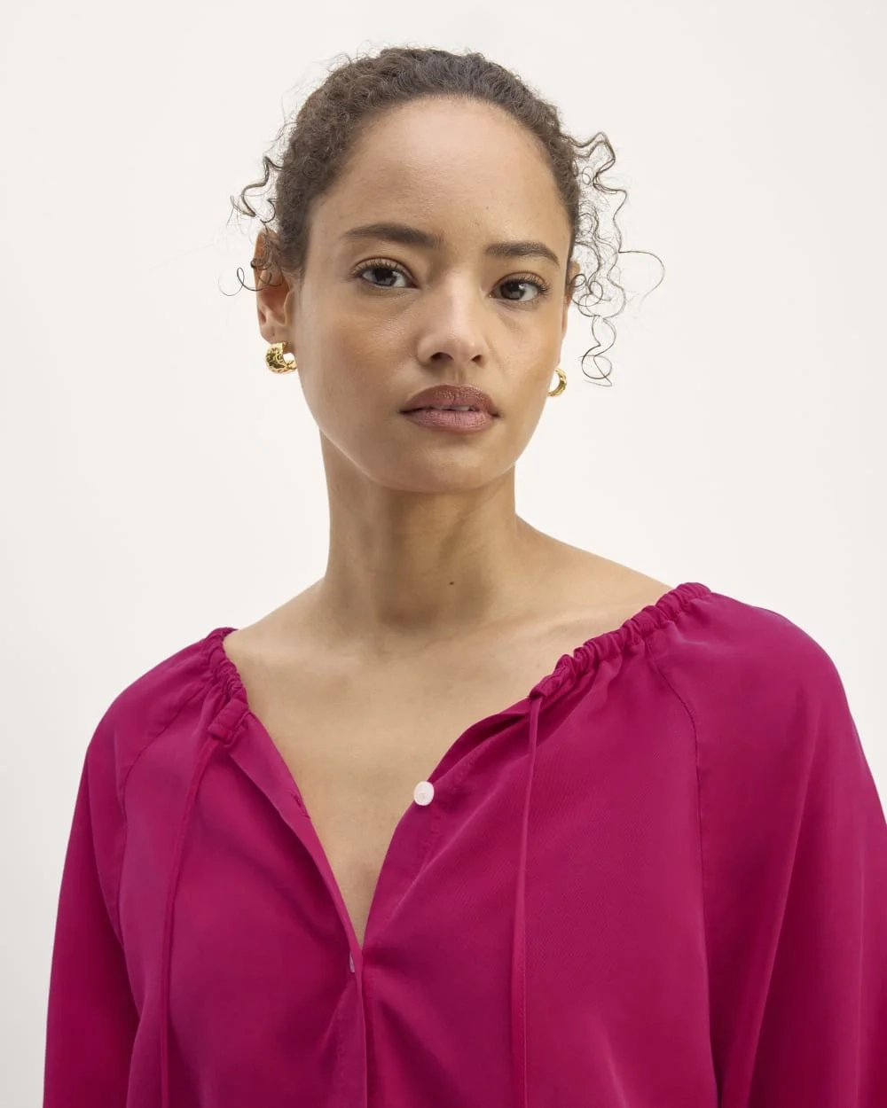 The Gathered Shirt in Butterlite | Red Currant (3)