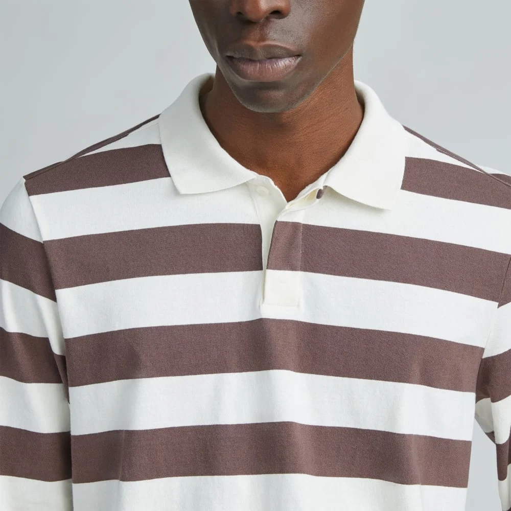 The Premium-Weight Rugby Shirt | Chocolate Brown / Canvas Tan (2)
