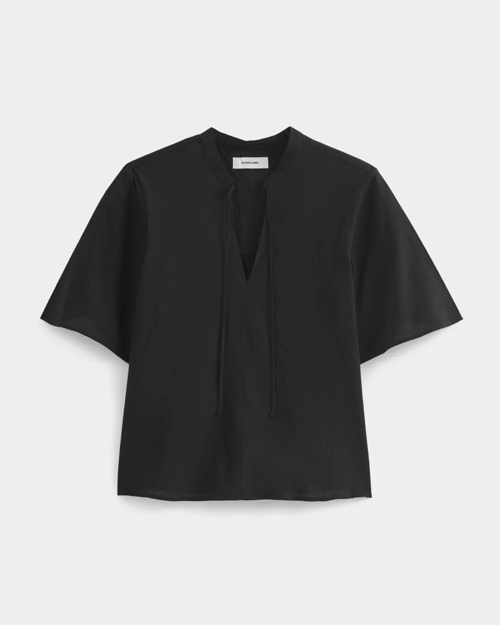 The Gauze Tie-Front Shirt | Black (2)