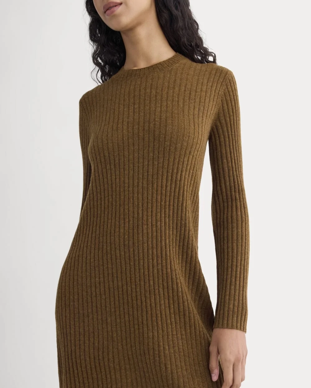 Cashmere Long-Sleeve Mini Dress | Heathered Toffee (2)