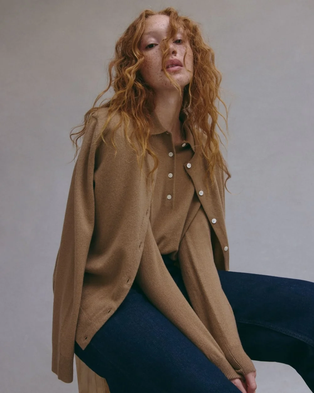 The Classic Polo in Cashmere | Tiger's Eye (2)