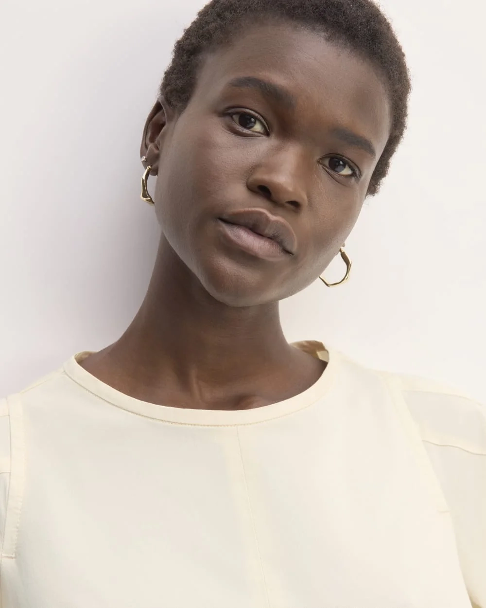 The Short-Sleeve Puff Midi Dress | Bone (2)
