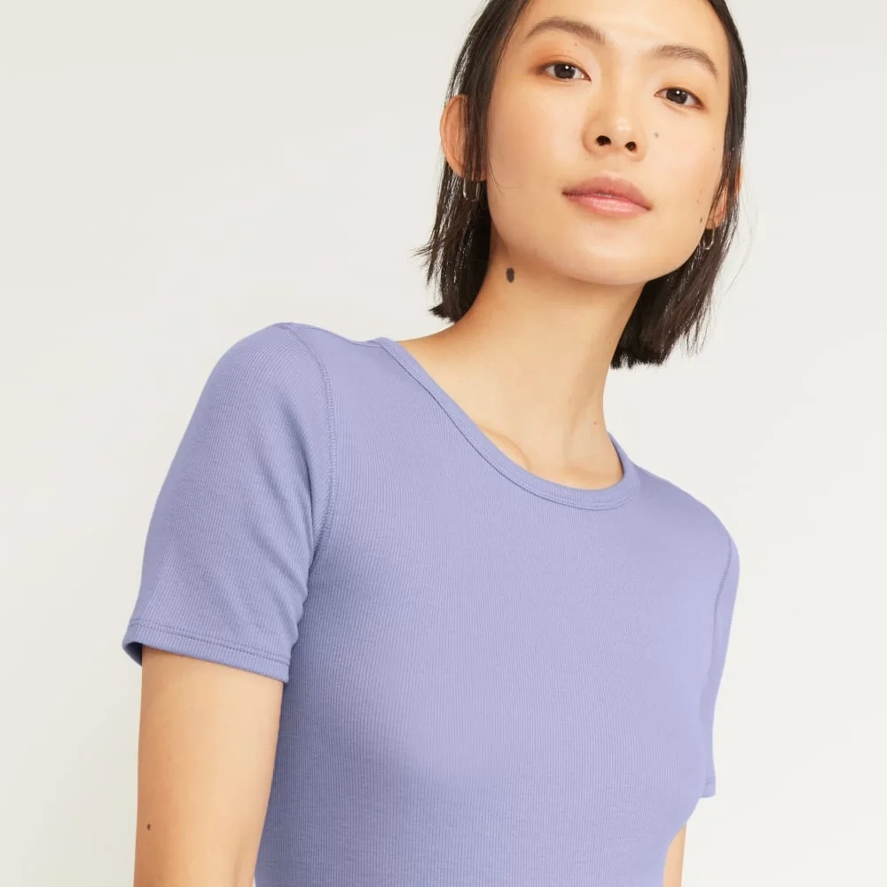The Pima Micro-Rib Crew Tee | Cornflower Blue (2)