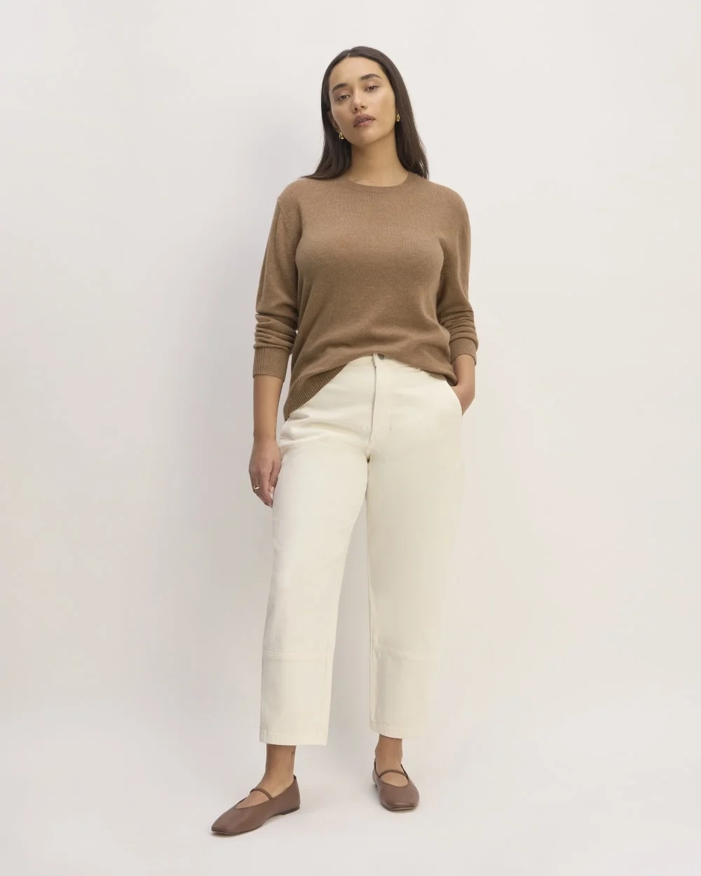 The Classic Crew in Cashmere | Heathered Brown (5)