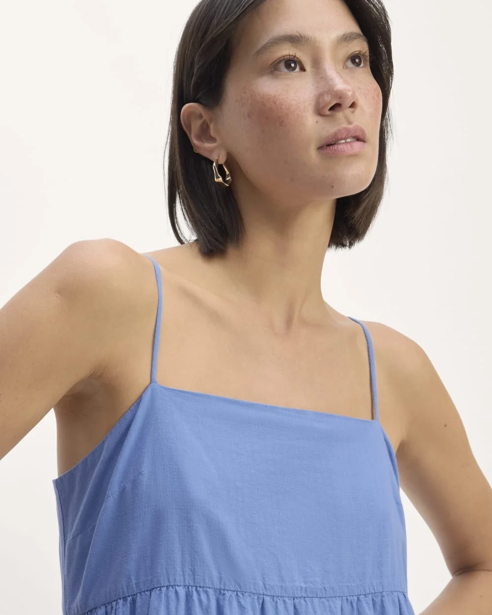 The Gauze Tiered Dress | Blue Opal (3)