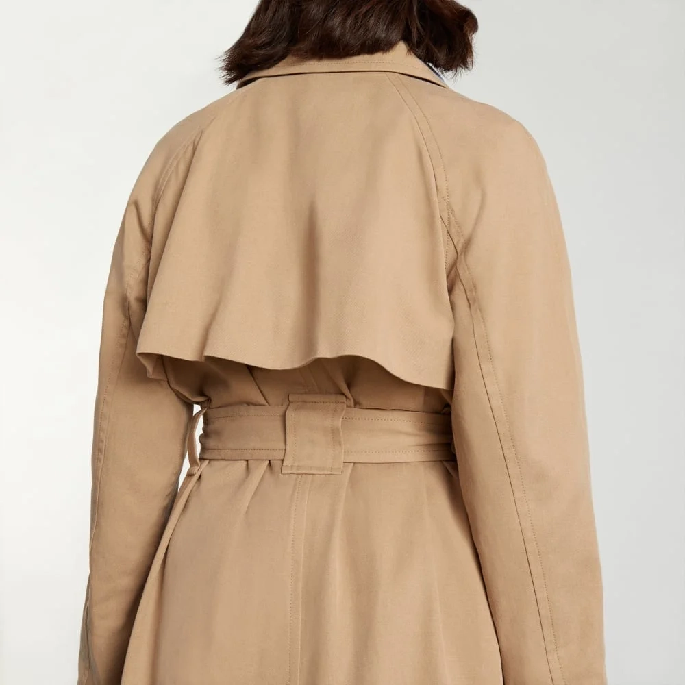 The Gathered Drape Trench | Ash Brown (3)