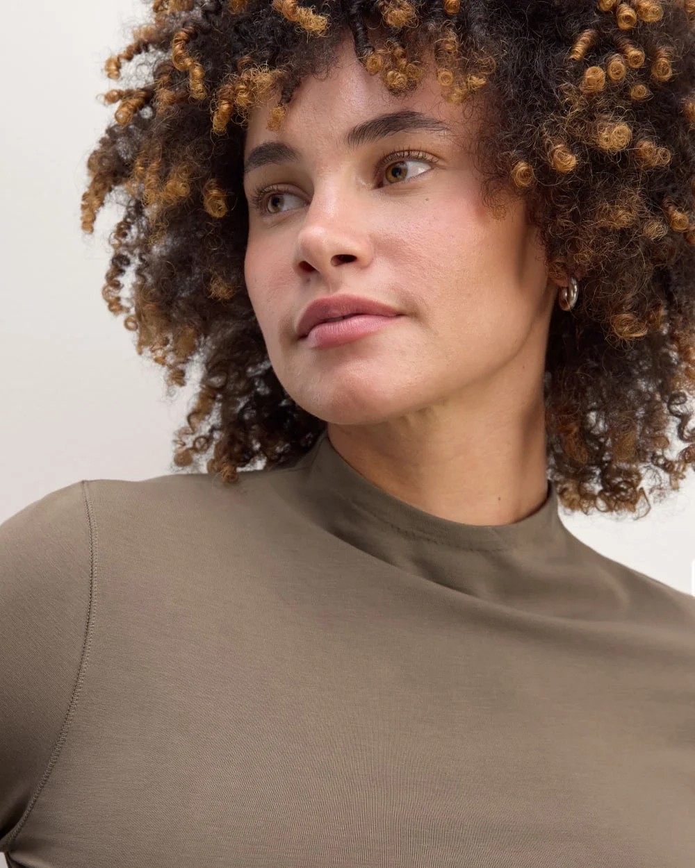 The Form Funnel-Neck Tee | Taupe (2)