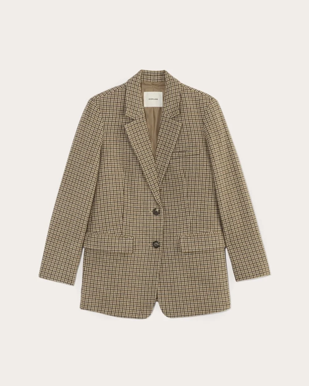 The Oversized Blazer in Wool | Camel Houndstooth (2)