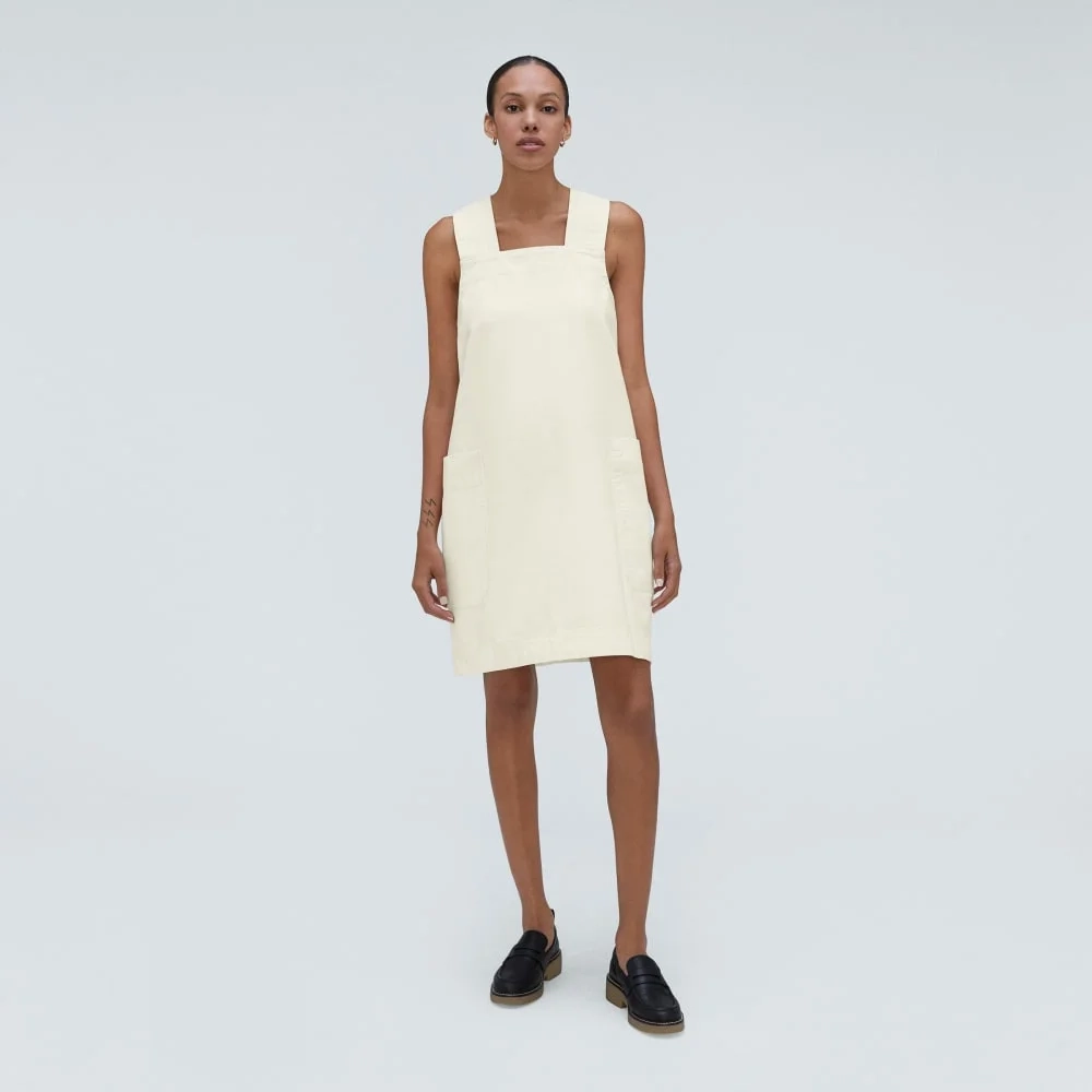 The Cross-Back Apron Mini Dress | Canvas (2)