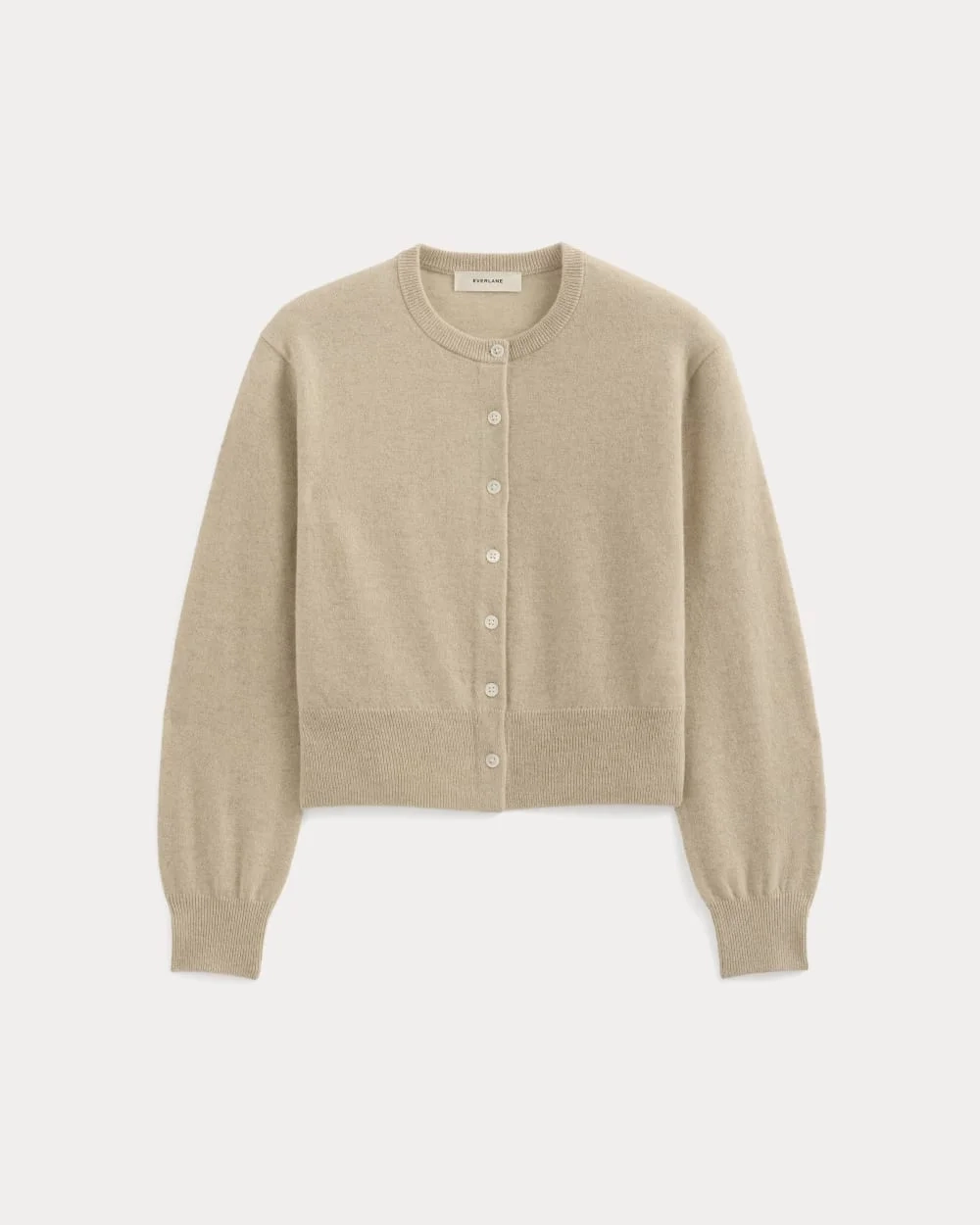 Cashmere Cropped Cardigan | Heather Light Camel (3)
