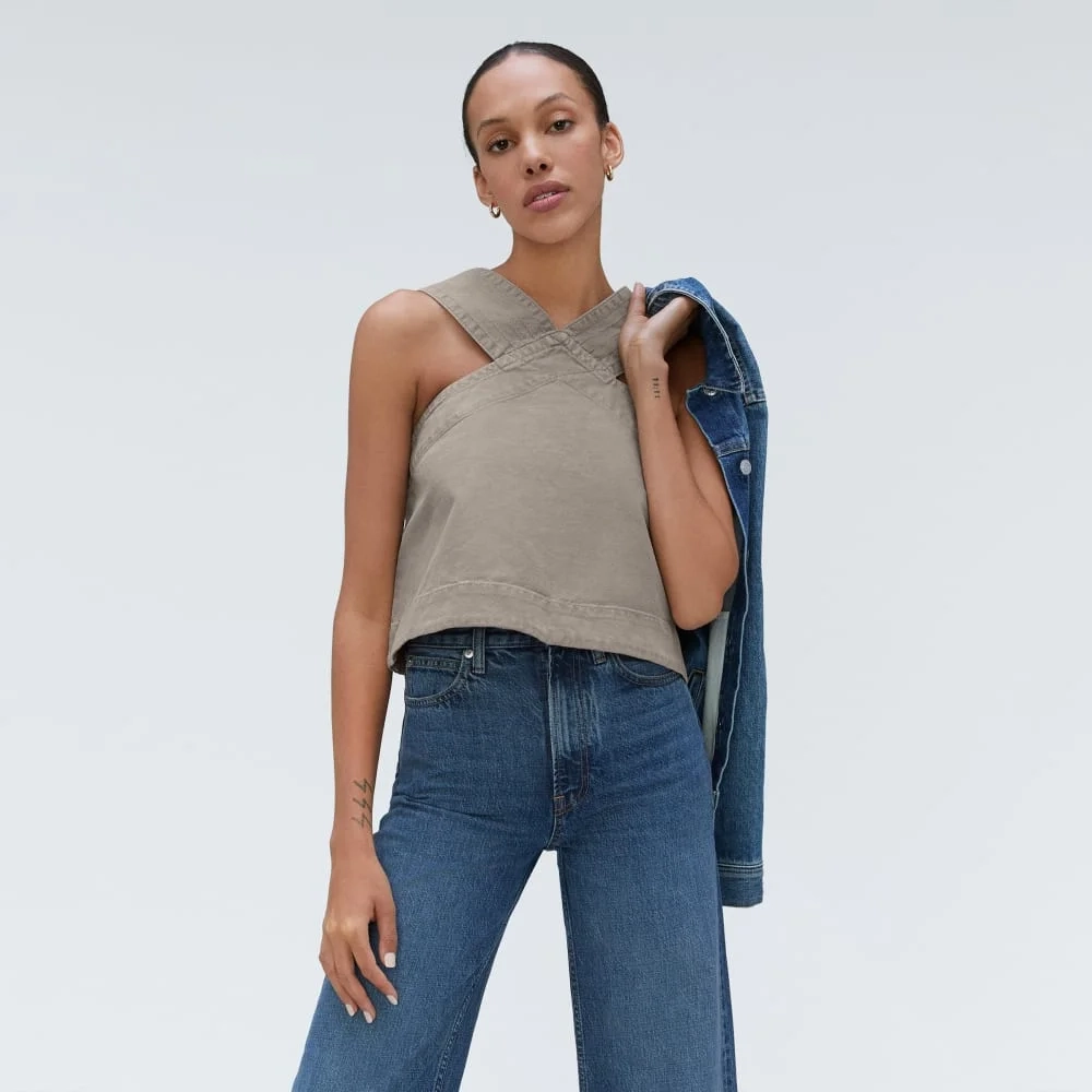 The Cross-Front Apron Top | Clay (3)