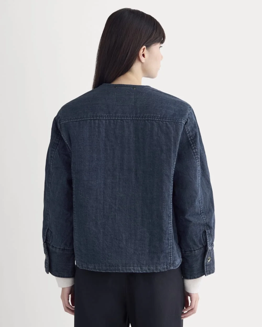 Denim Quilted Barrel Jacket | Midnight (2)
