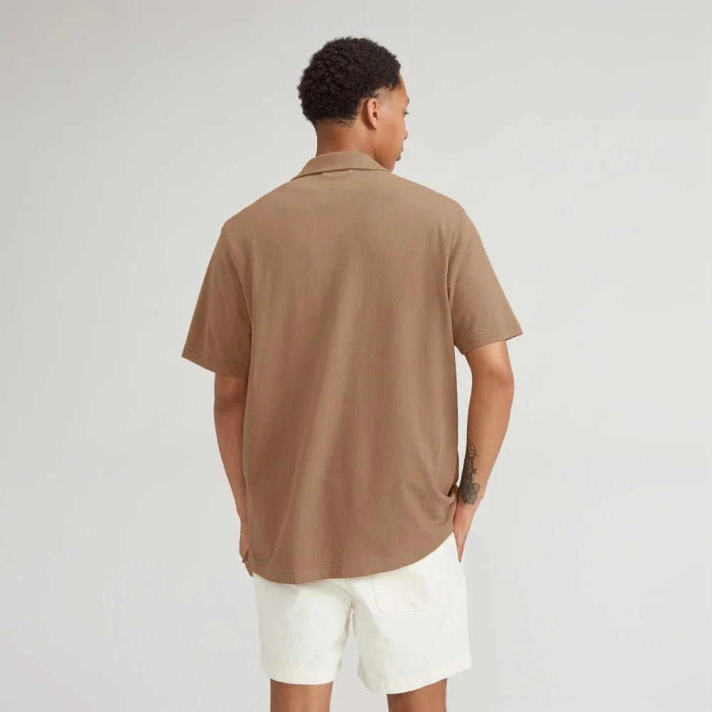 The Pique Short-Sleeve Shirt | Toasted Coconut (3)