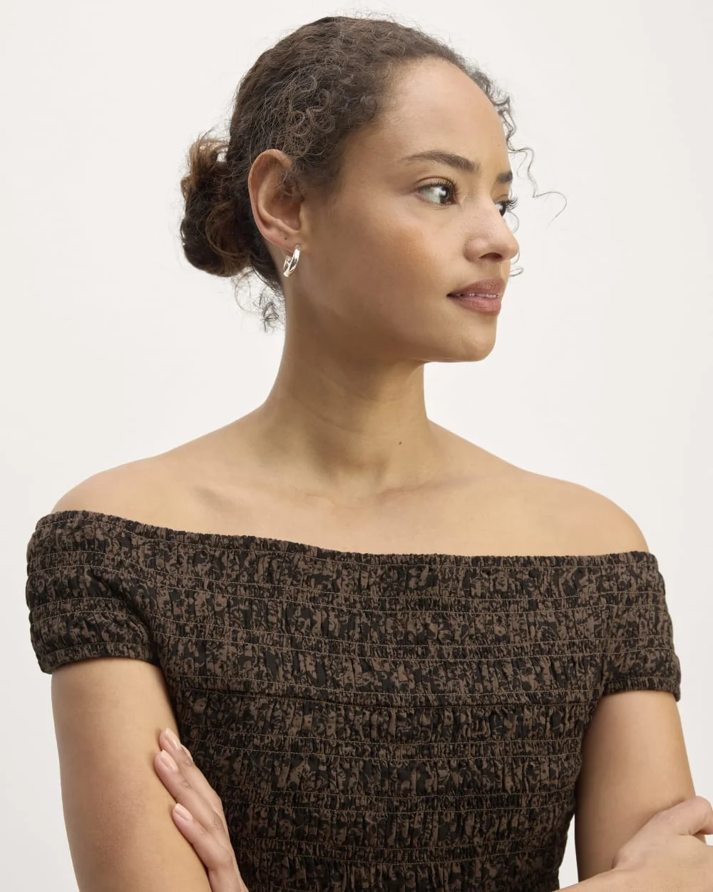 The Gauze Smock Top | Black / Cocoa Small Floral (2)