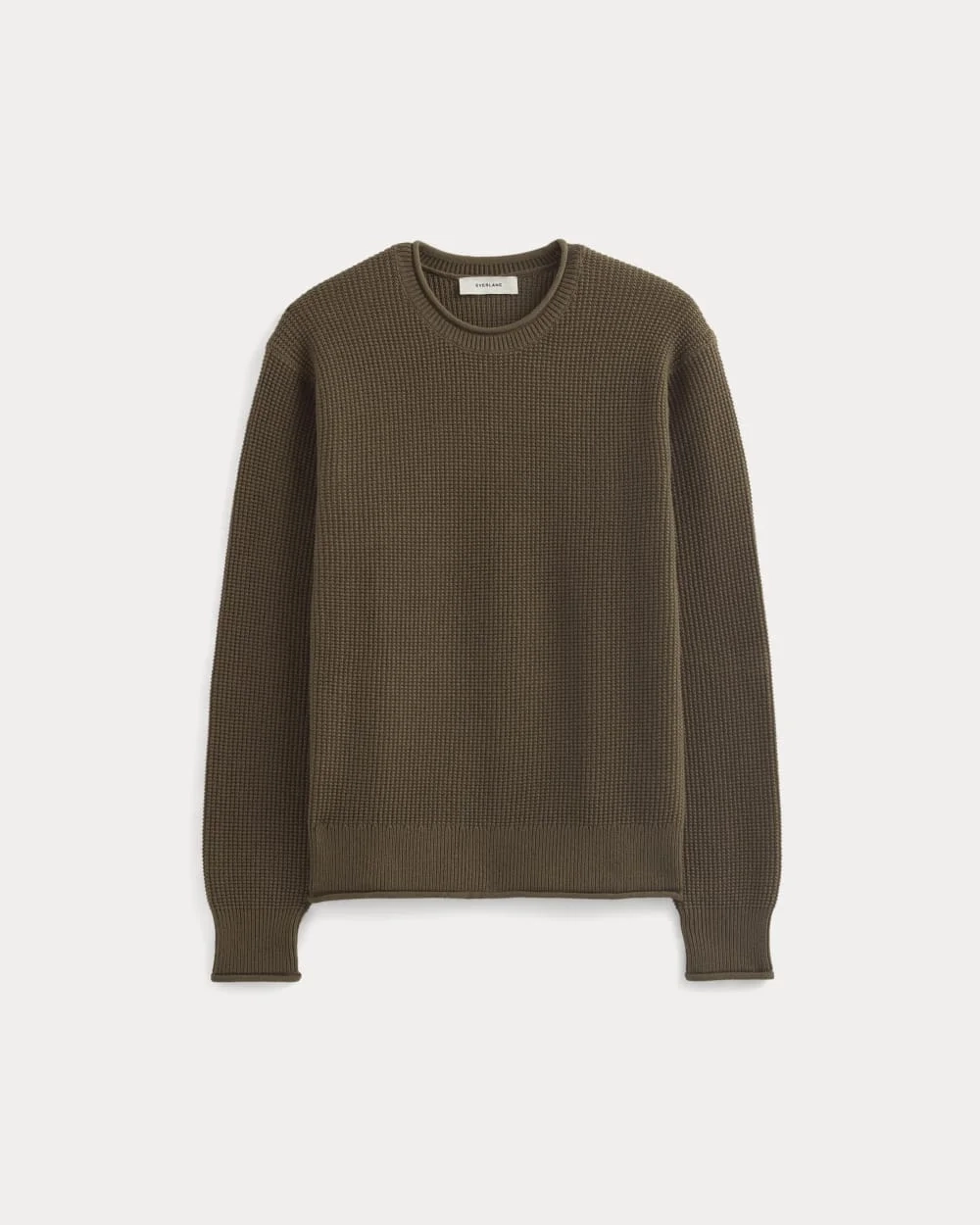 Waffle Rollneck Crew in Everyday Cotton | Cocoa (3)