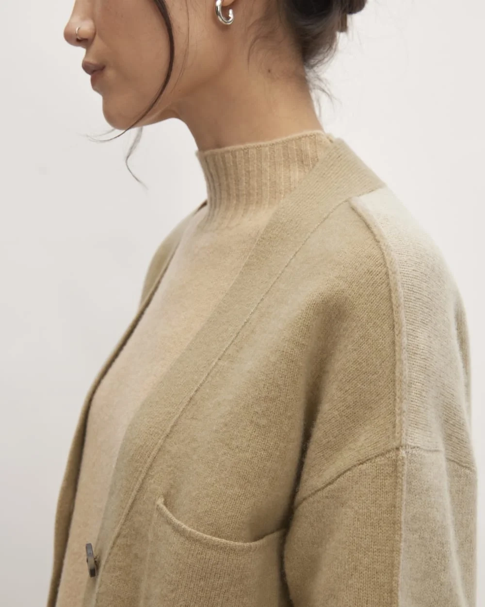 The Good Merino Wool Cardigan | Light Camel / Dark Oat (3)