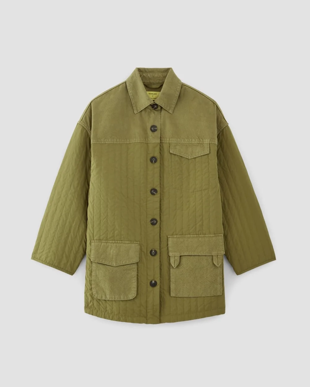 The Everlane x Marques' Almeida Canvas Patchwork Jacket | Moss Green (2)
