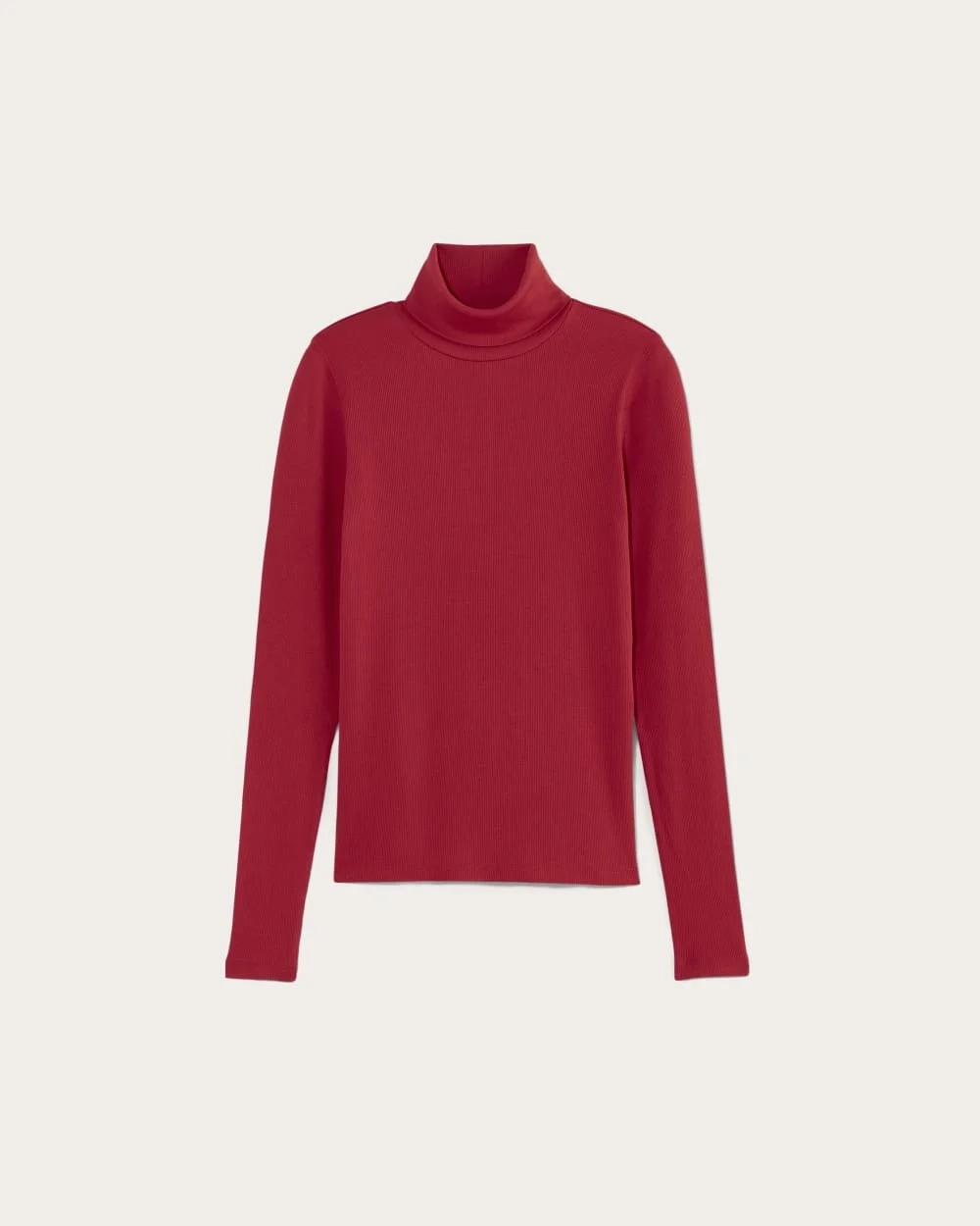 The Luxe Rib Turtleneck | Berry Red (3)