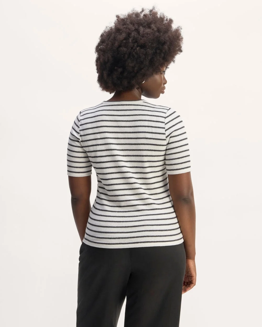 The Vintage Rib Henley | Bone / Black (2)