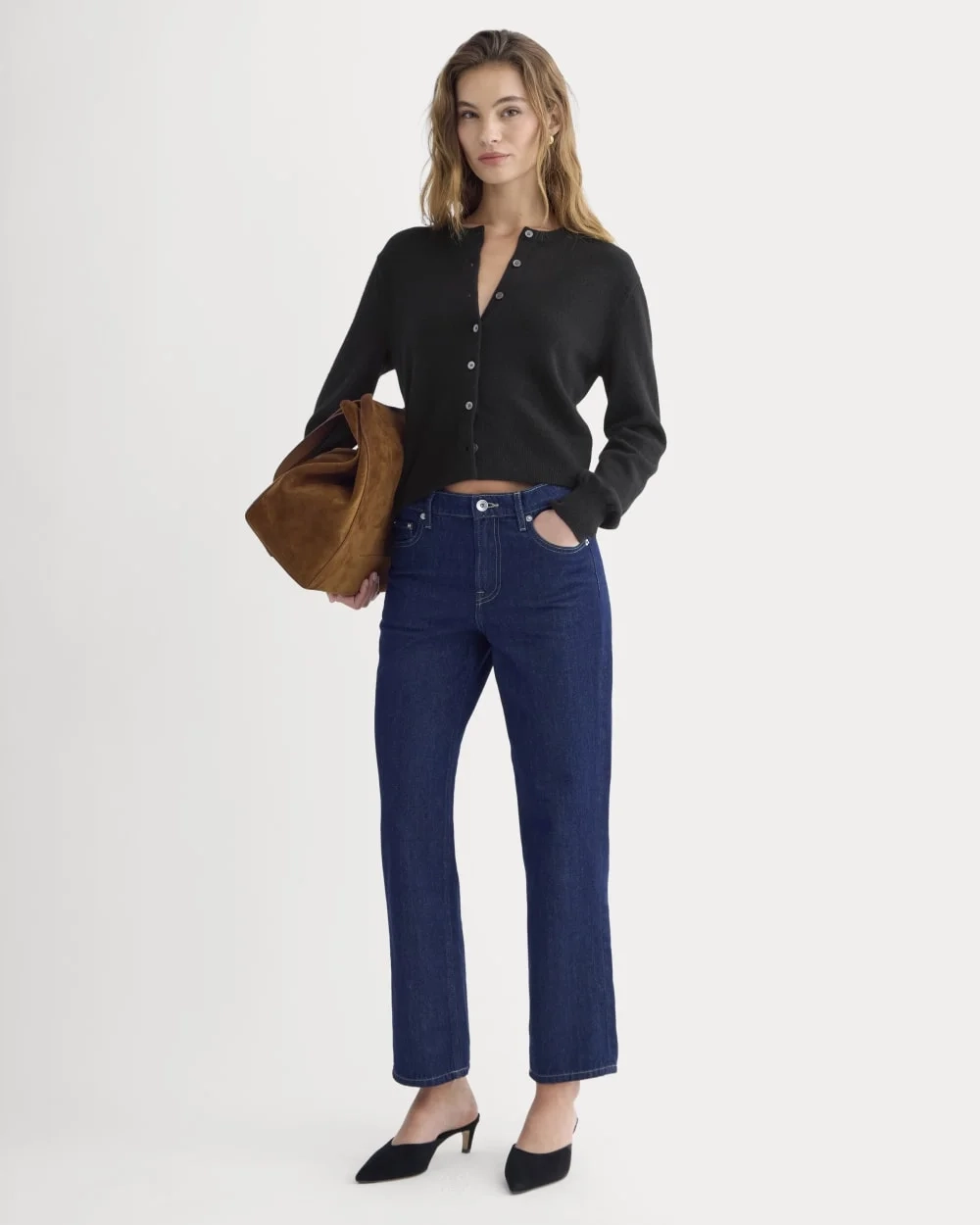 Cashmere Cropped Cardigan | Black (2)