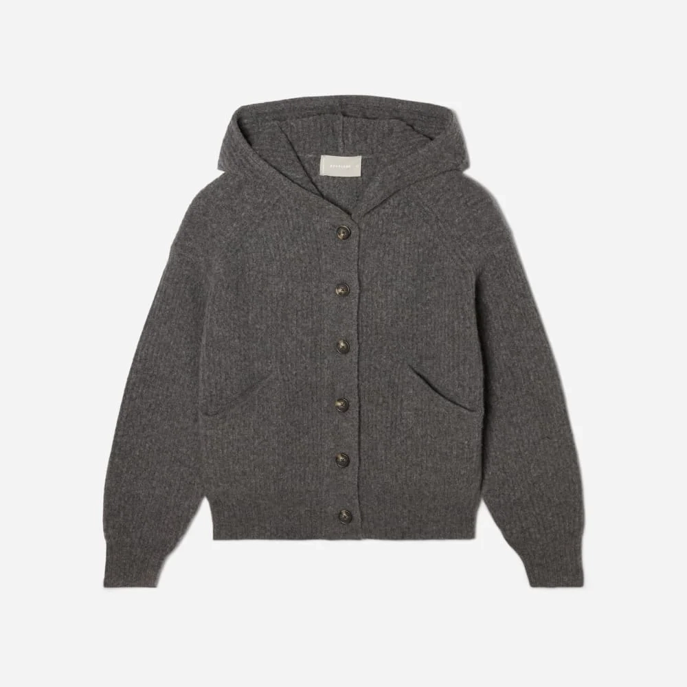 The Cozy-Stretch Hooded Cardigan | Heathered Charcoal (2)