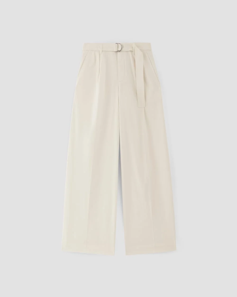 The Pleated Wide-Leg Chino | Bone (2)