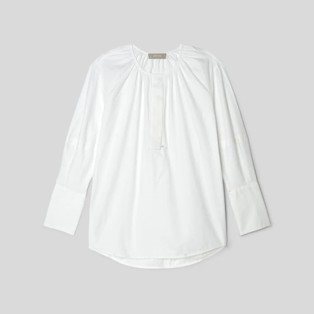 The Silky Cotton Balloon Sleeve Top | White (3)