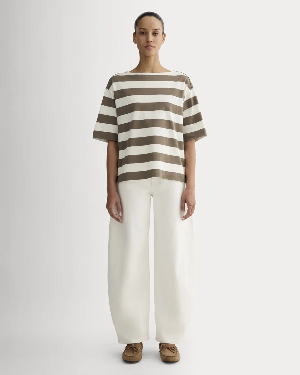 The Mariner Oversized Tee | Deep Taupe / Bone (2)