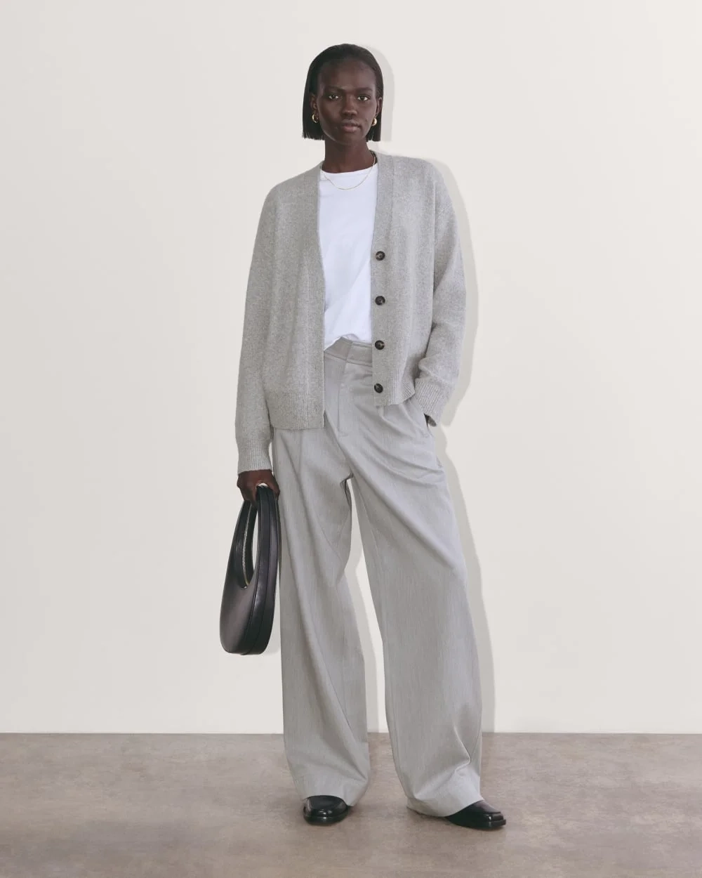 The Cocoon Cardigan in Plush Cotton | Heathered Grey (2)