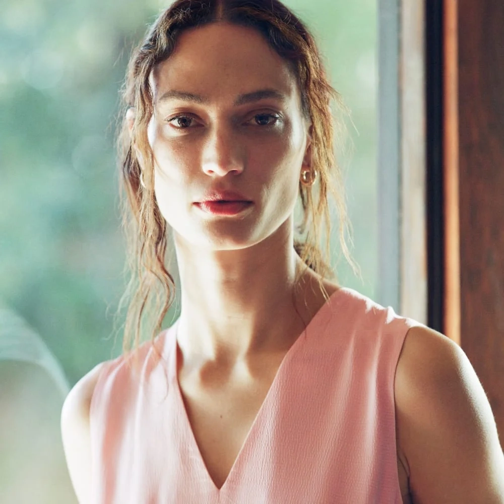 The Satin V-Neck Maxi Dress | Petal Pink (2)