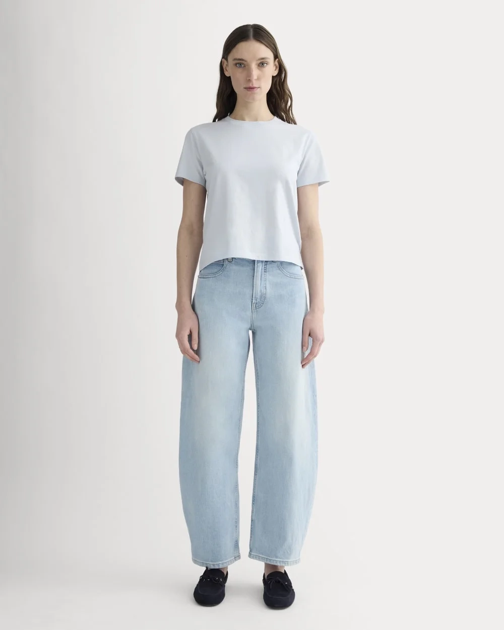 The Box-Cut Tee in Essential Cotton | Air Blue | No Pocket (2)