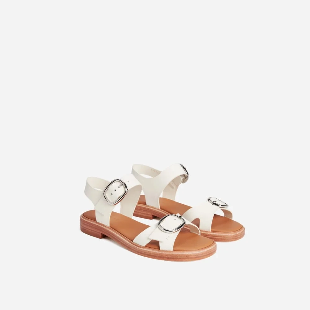 The Twin Buckle Sandal | Canvas Tan (2)