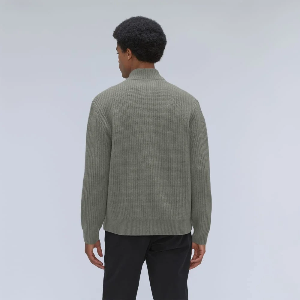 The Felted Merino Half-Zip Sweater | Storm Green (2)