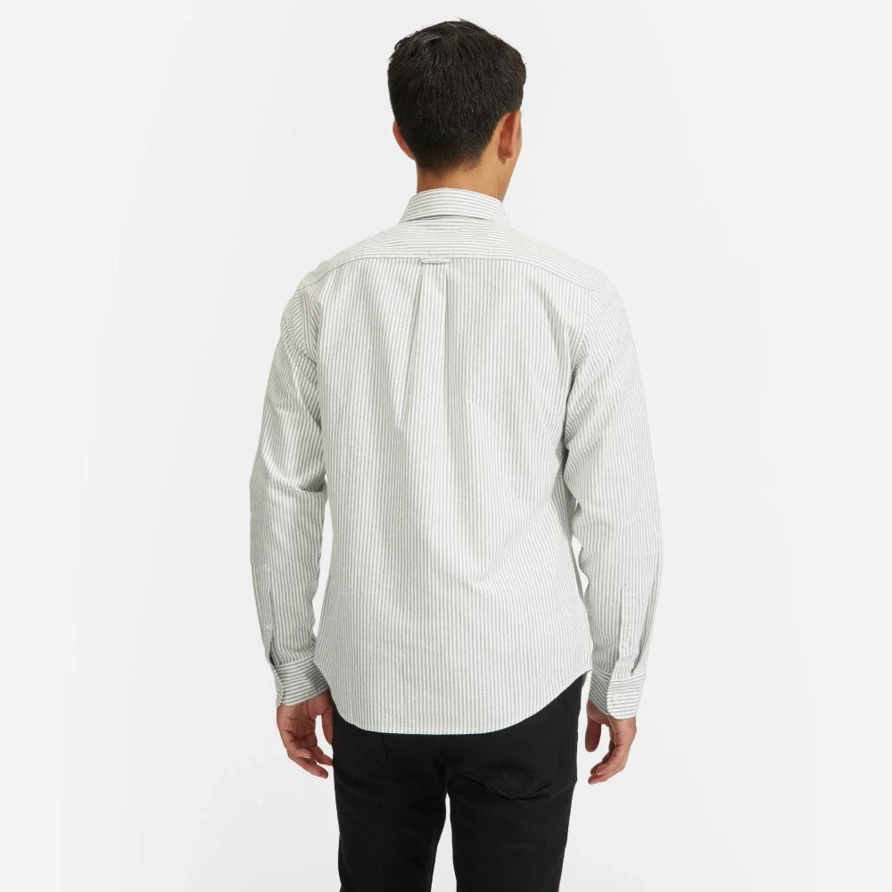 The Standard Fit Japanese Oxford Shirt | Uniform | White / Black Stripe | Standa (2)