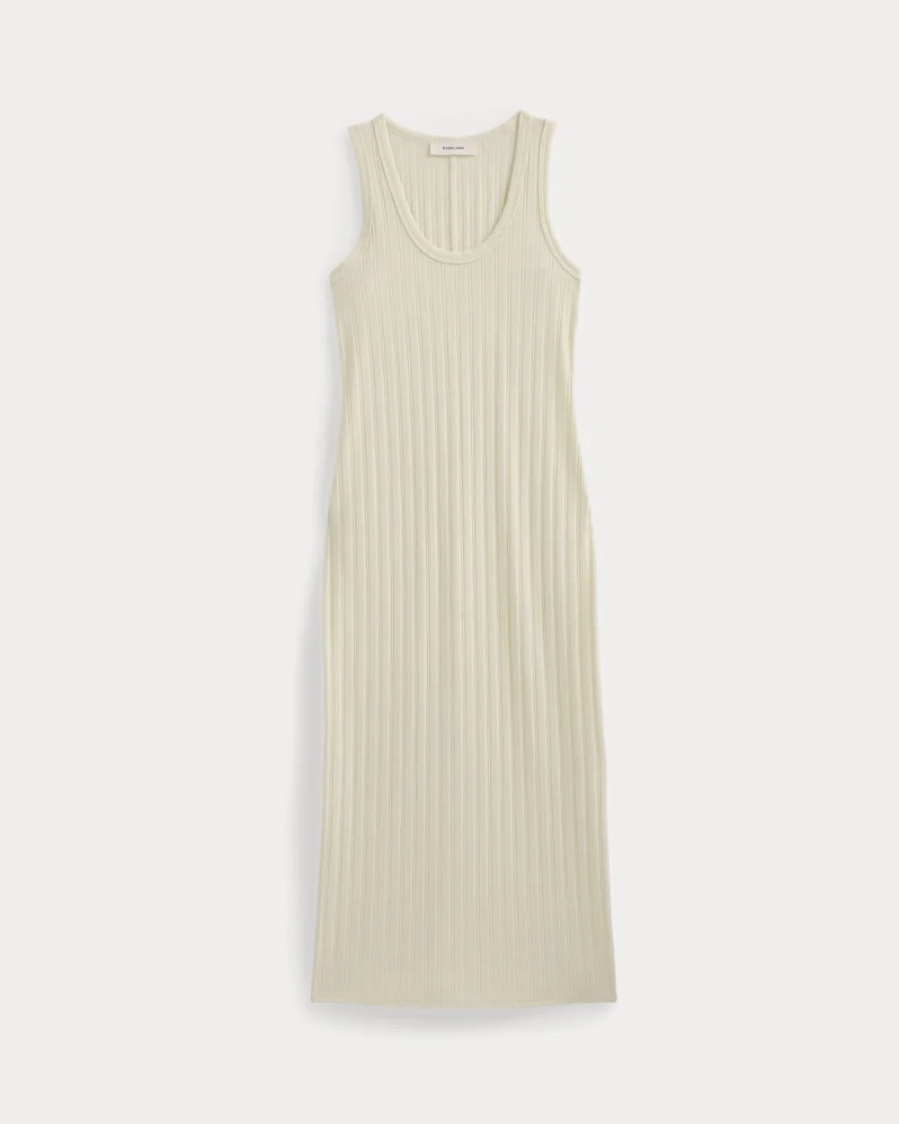 Scoop-Neck Midi Dress in Pointelle Knit | Lemon Icing (3)