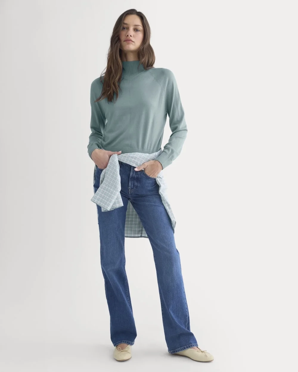 Mockneck Sweater In Ultrafine Merino | Gray Mist (2)