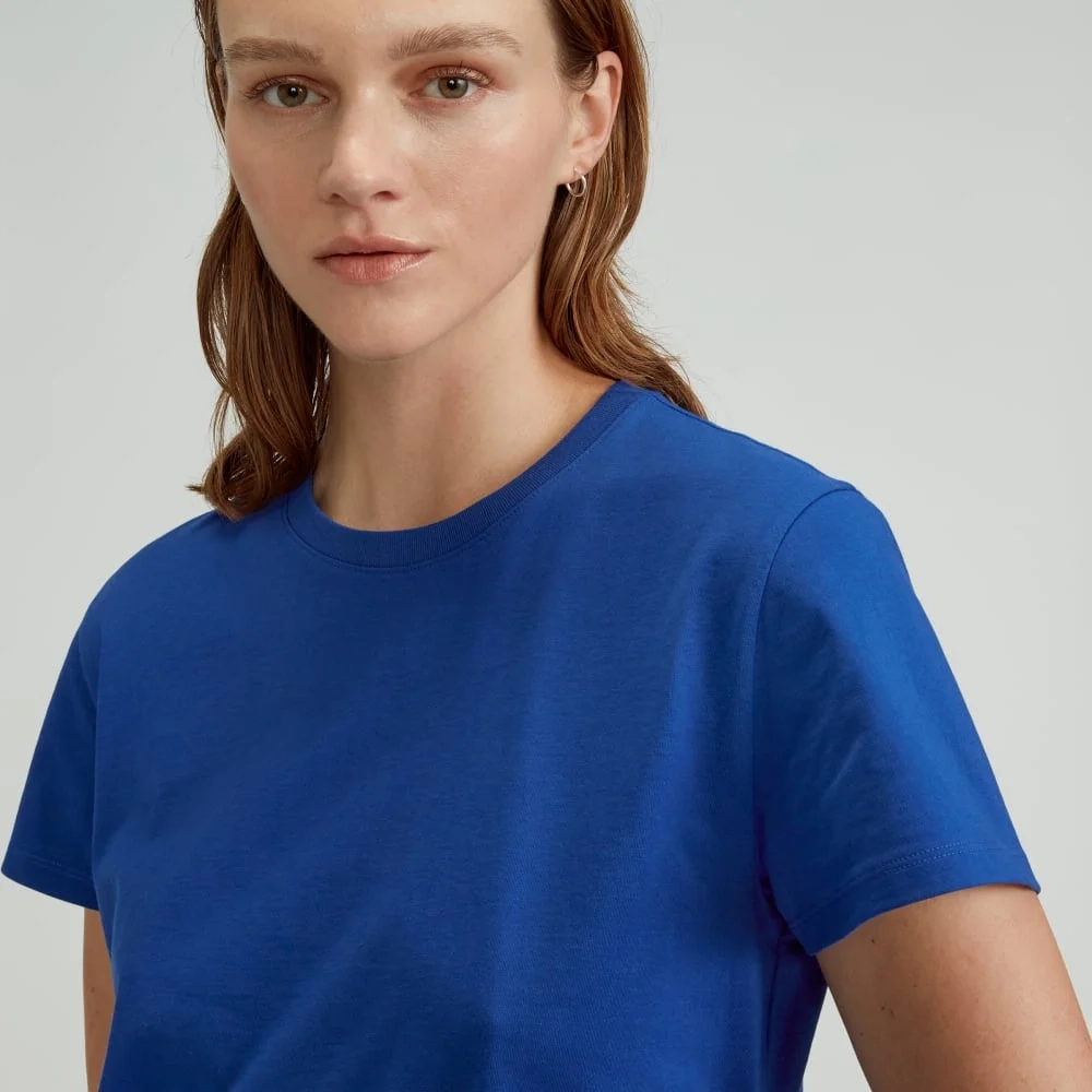 The Box-Cut Tee in Essential Cotton | Mazarine Blue | No Pocket (2)