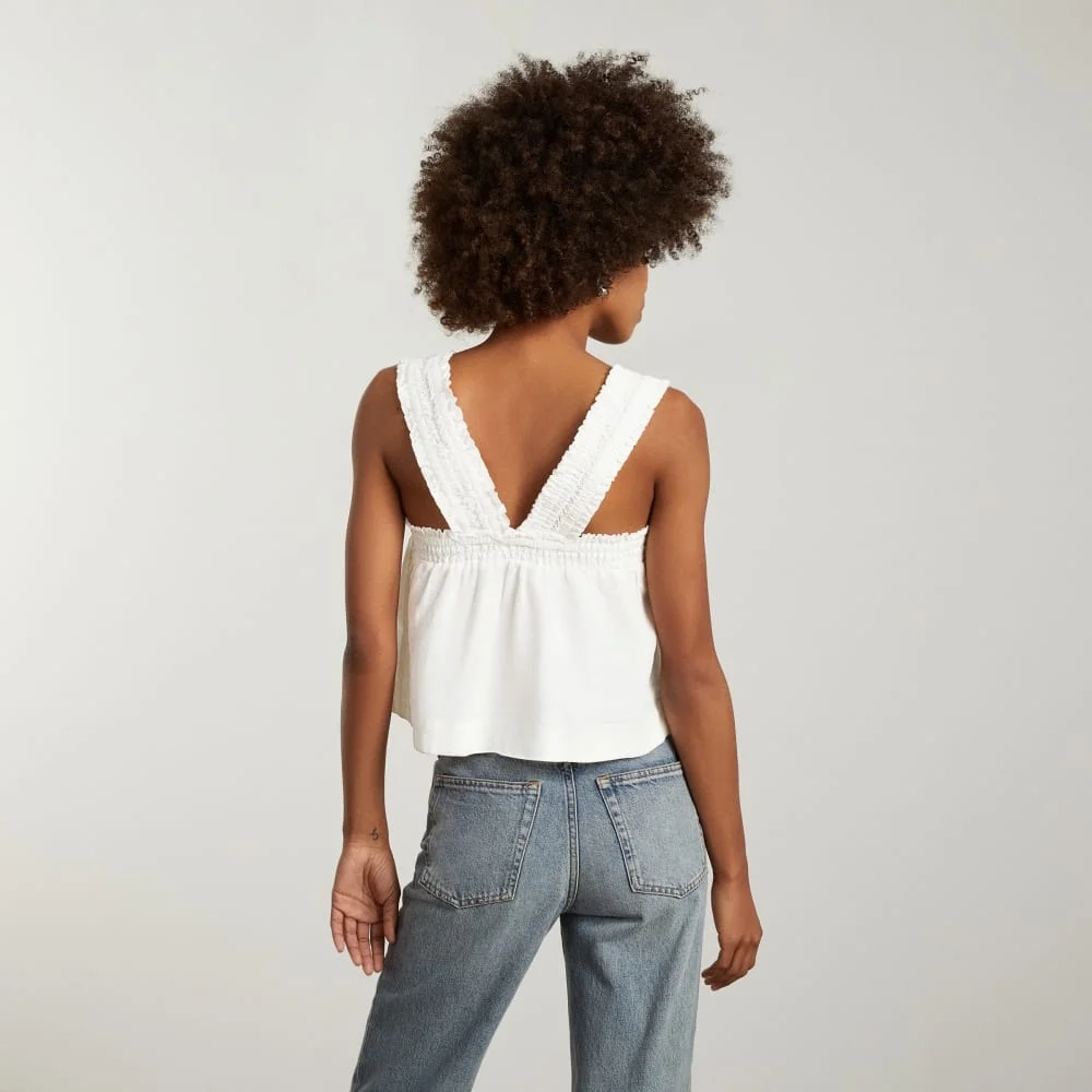 The Smocked Linen Cami | White (2)