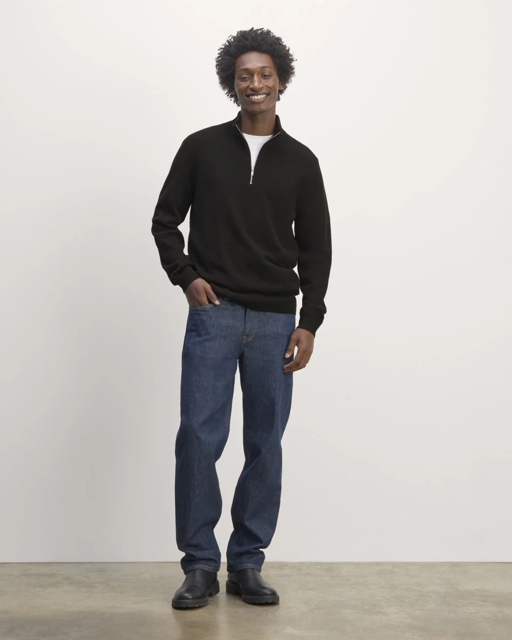 The Quarter-Zip in Cashmere |  Black (2)