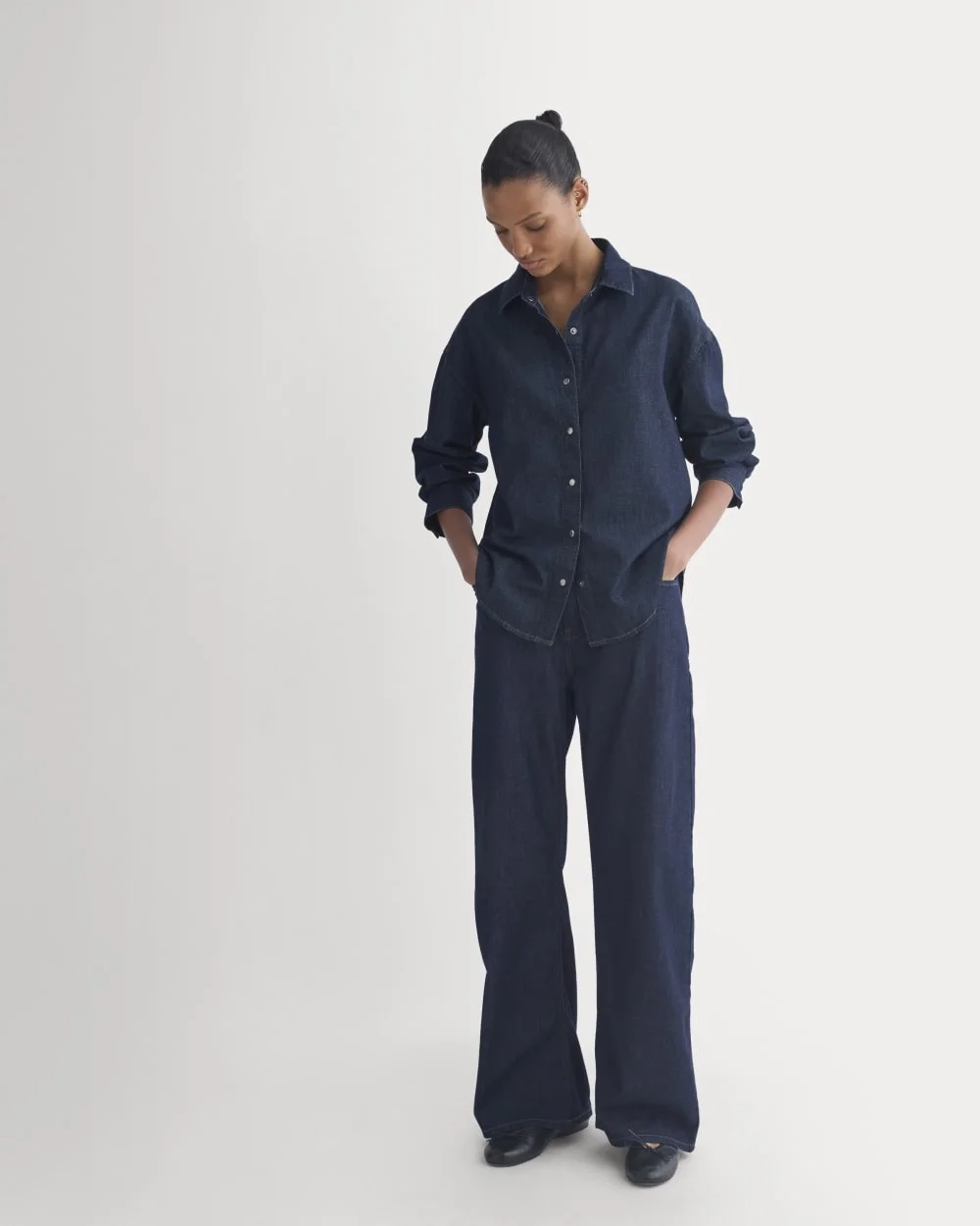 Everlane x Elena Bonvicini Balboa Button-Up Shirt | Deep Bay Indigo (2)