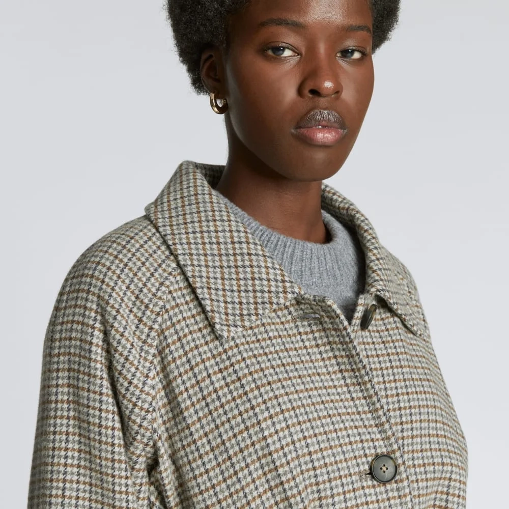 The Italian ReWool® Trench | Pewter Houndstooth (2)