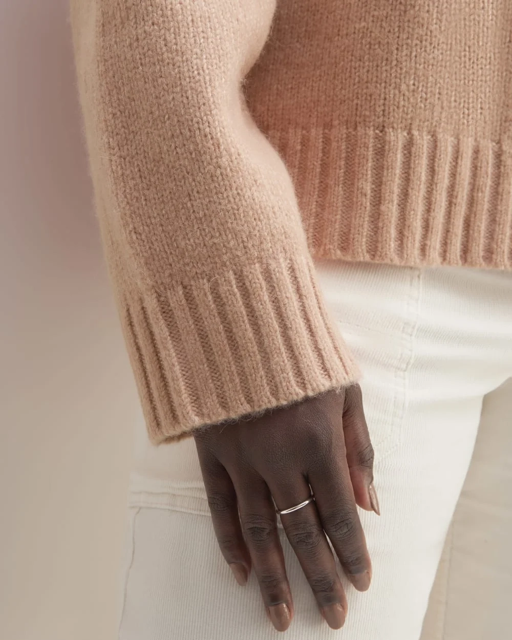 The Cloud Oversized Turtleneck | Blush Pink (2)
