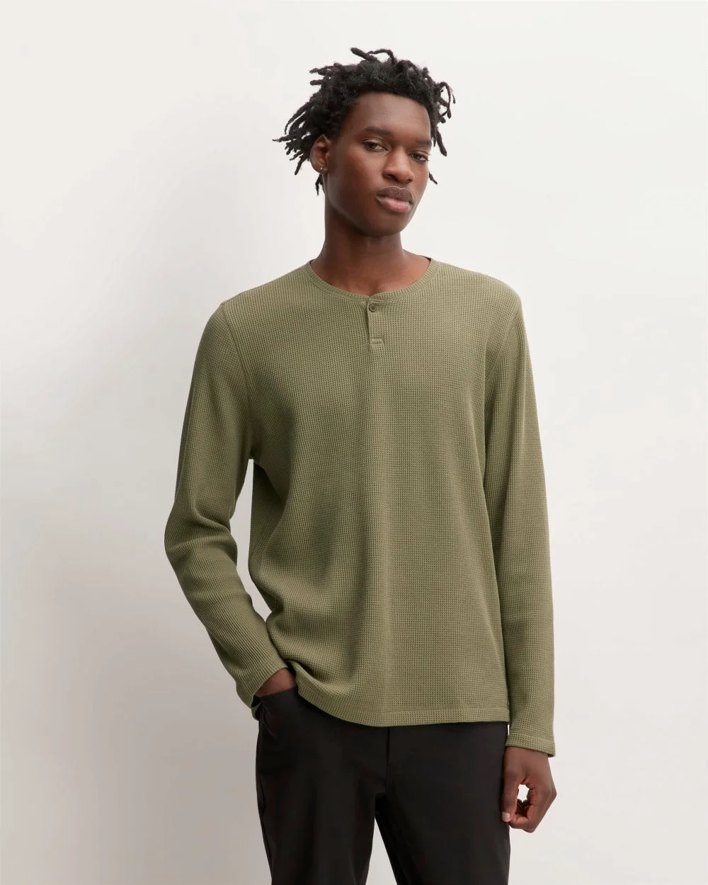 The Waffle Long-Sleeve Henley | Kalamata (2)