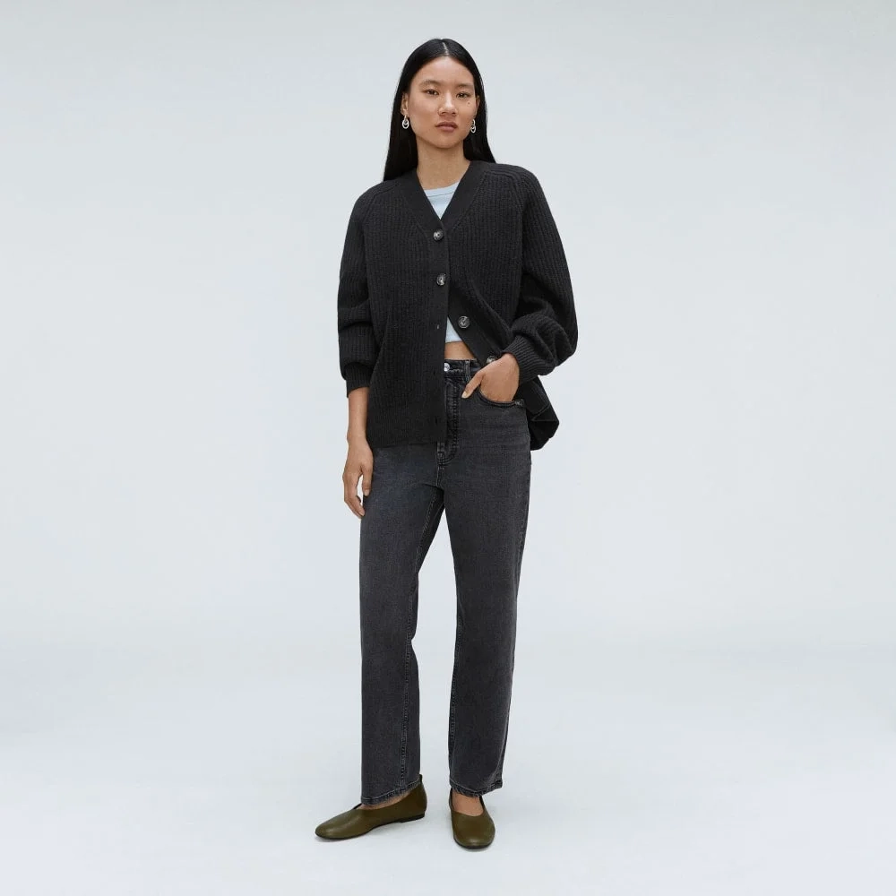 The Felted Merino Cardigan |  Black (3)