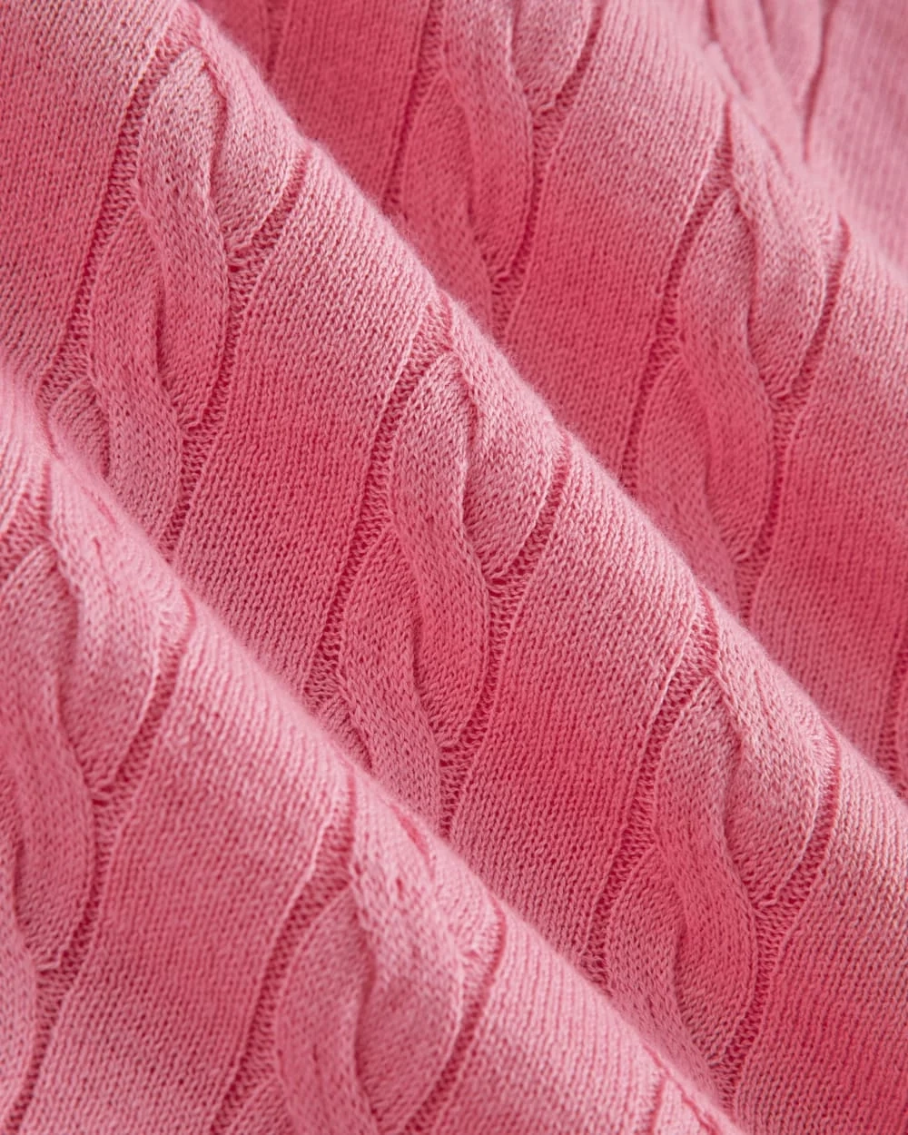 The Cable Crew in Cotton Cashmere | Deep Pink (2)