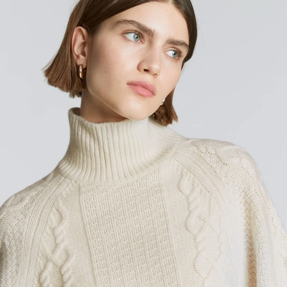 The Felted Merino Cable Sweater | Bone (4)