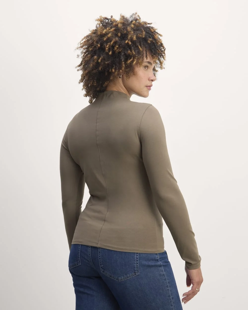 The Form Funnel-Neck Tee | Taupe (3)