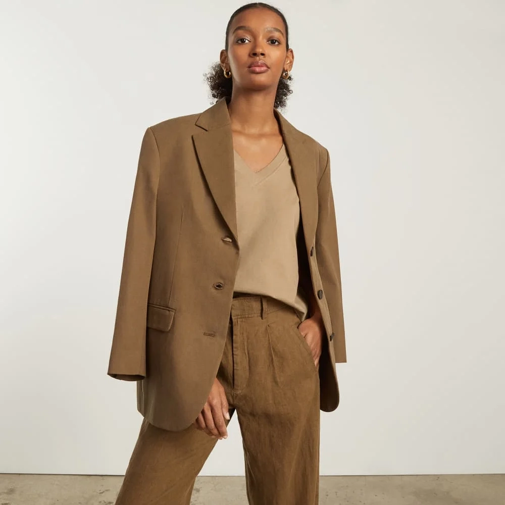 The Organic Cotton Slouchy V-Neck | Iced Coffee (2)